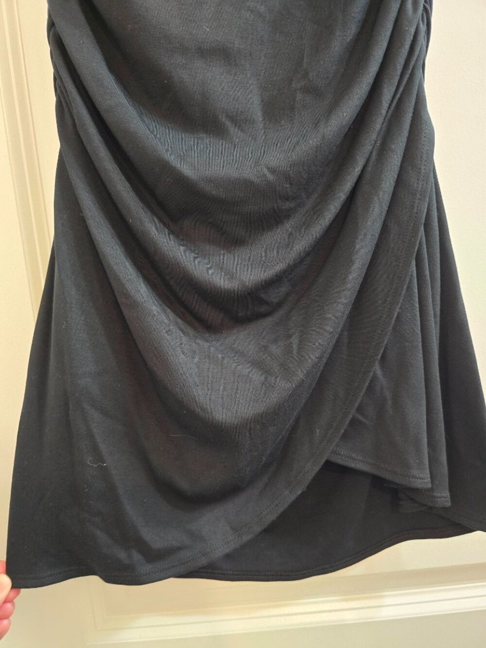 Aritzia Wilfred Boulevard Dress - Drapey Jersey Mockneck Mini Dress Black - Picture 6 of 9